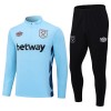 West Ham United Quarter Zip Ensemble Sweat d'Entraînement 2023-24 Bleue Pour Homme